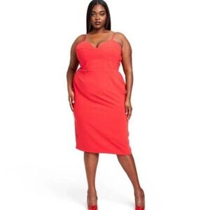 NWT New Sergio Hudson Target Collaboration Red Corset Bodycon Dress‎ Sleeveless